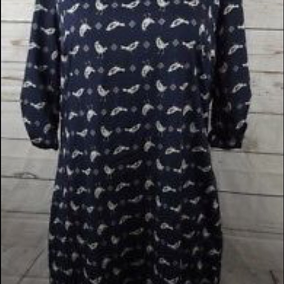 Navy Bird shift dress - Picture 2 of 2